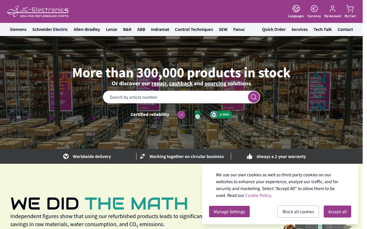 Screenshot van jc-electronics.com