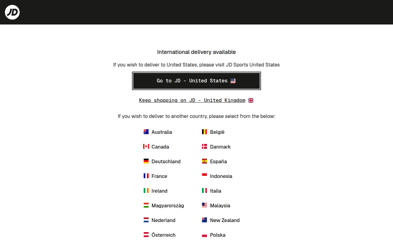 Screenshot van jdsports.co.uk