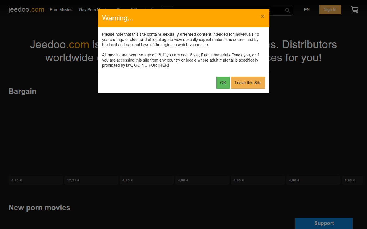 Screenshot van jeedoo.com