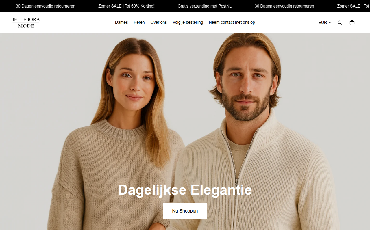 Screenshot van jellejoramode.nl