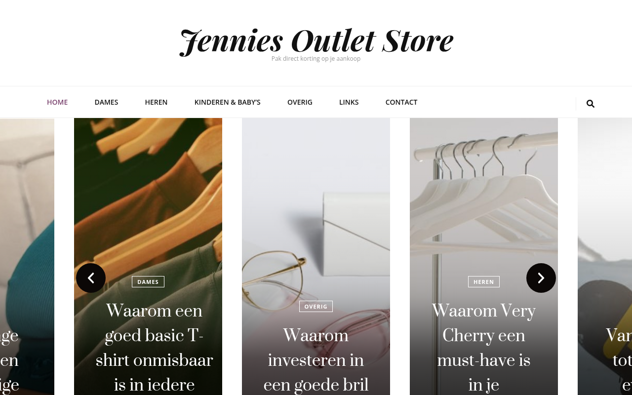Screenshot van jenniesoutletstore.nl