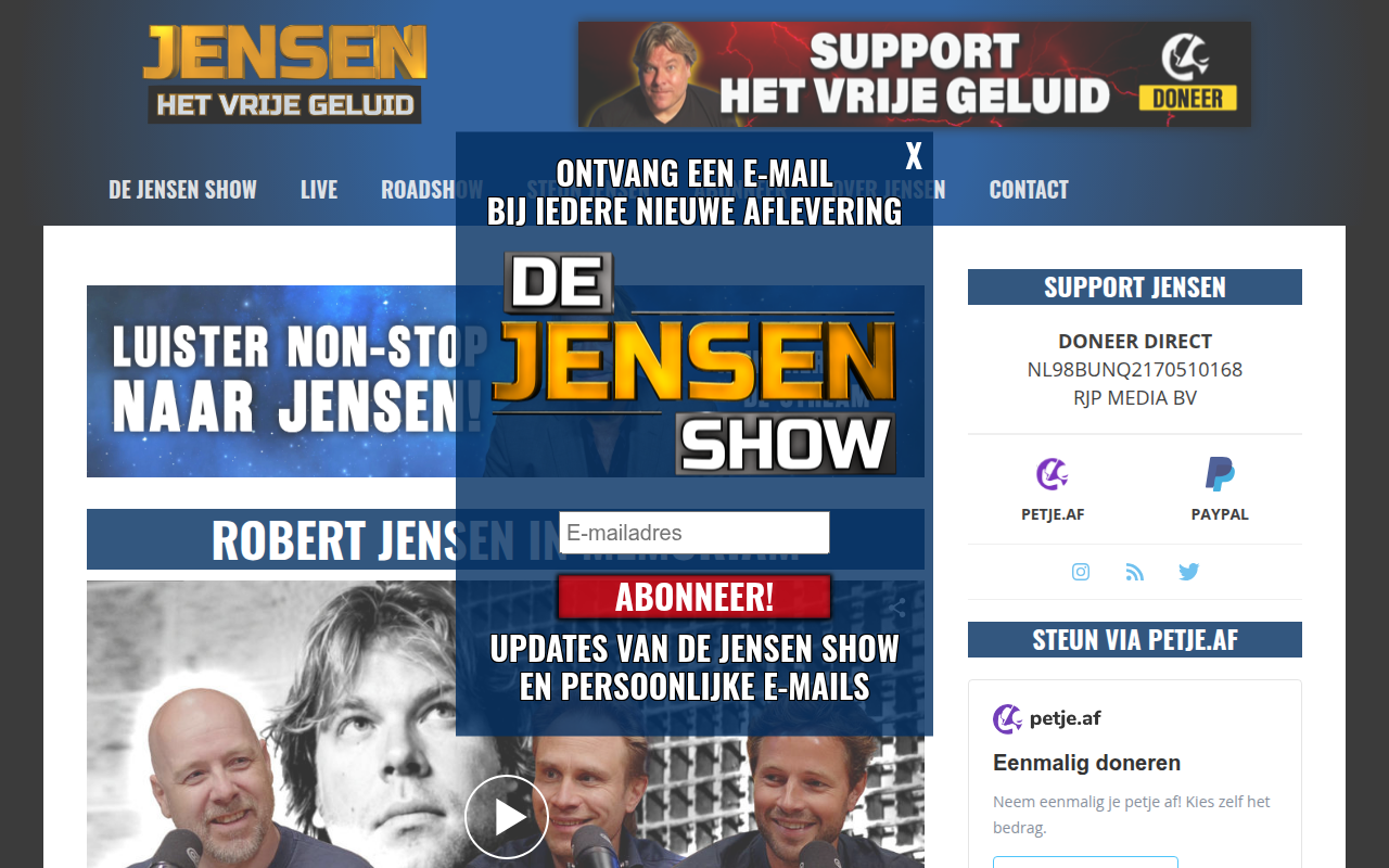 Screenshot van jensen.nl