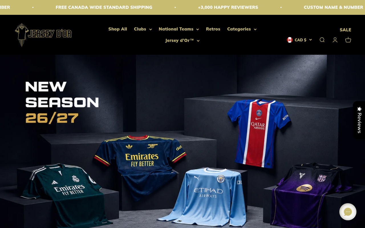 Screenshot van jerseydor.com