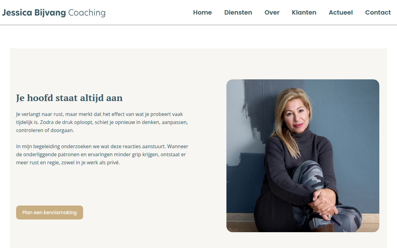 Screenshot van jessicabijvang.nl