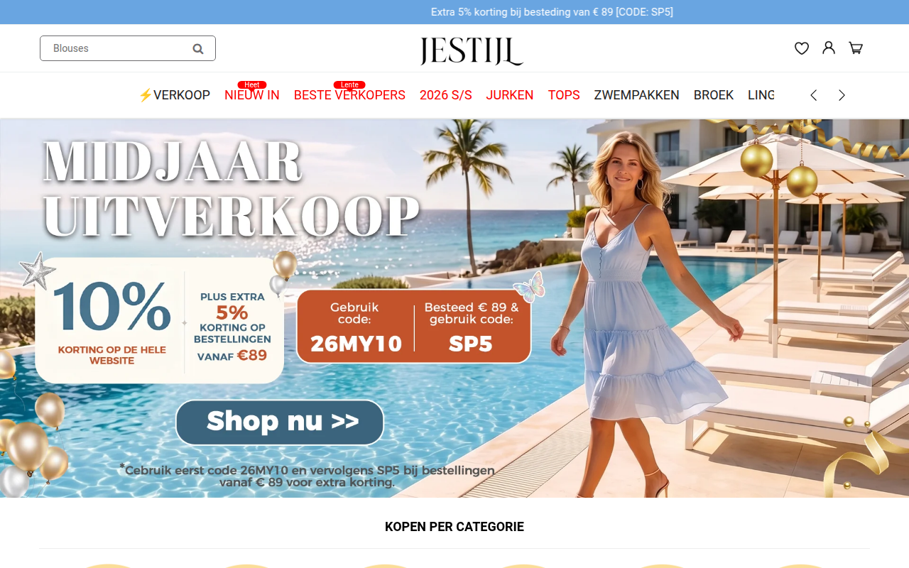 Screenshot van jestijl.nl
