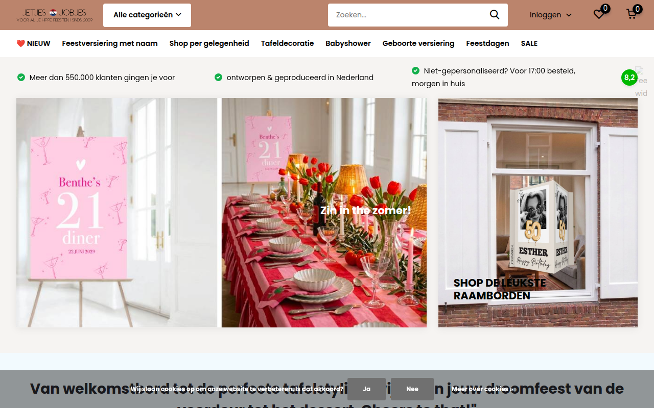 Screenshot van jetjesenjobjes.nl