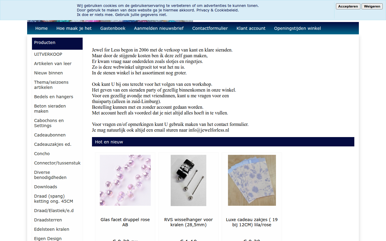 Screenshot van jewelforless.nl