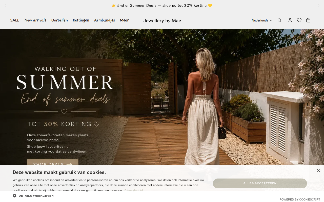 Screenshot van jewellery-bymae.nl