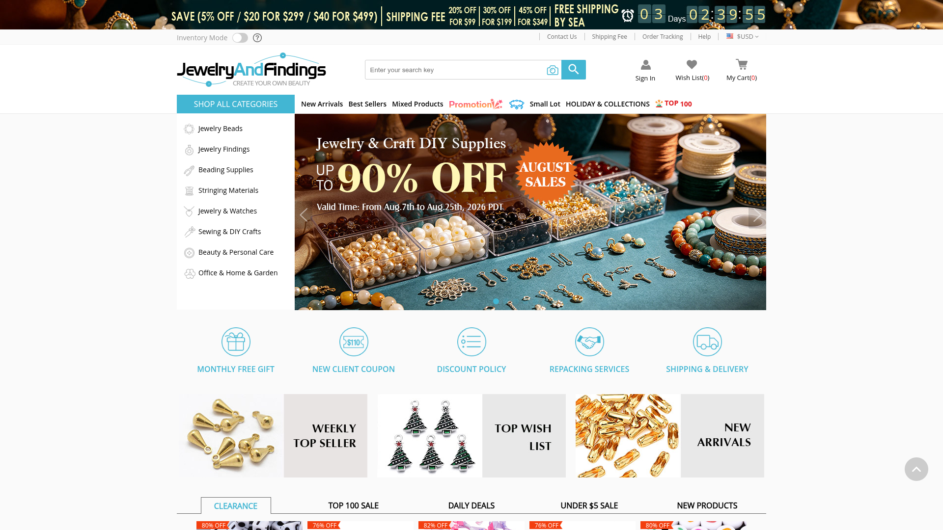 Screenshot van jewelryandfindings.com