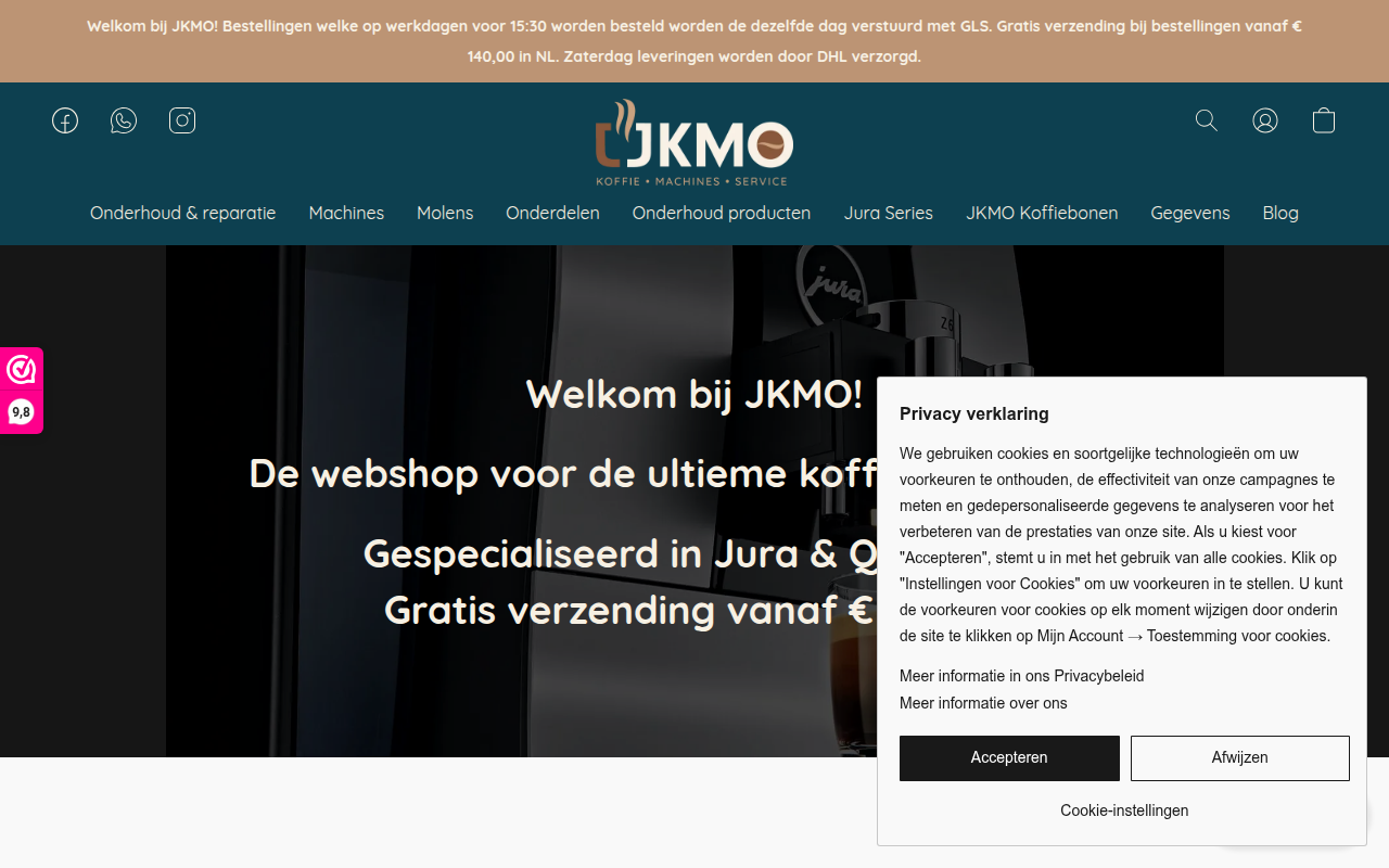 Screenshot van jkmo.nl