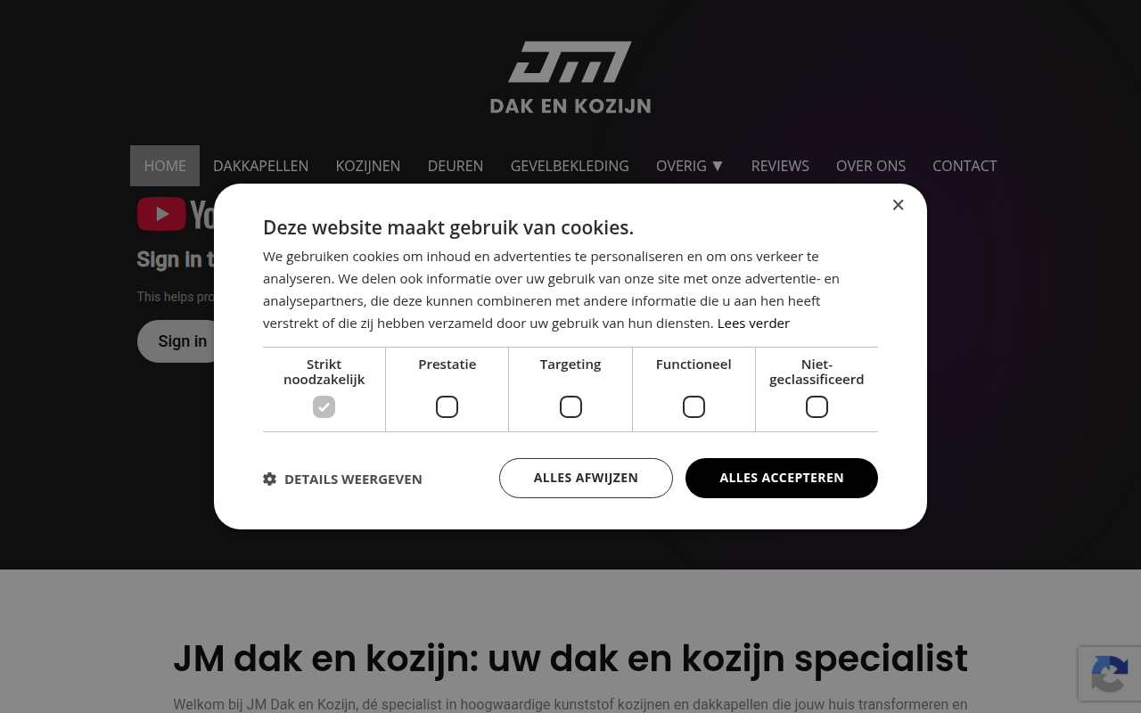 Screenshot van jmdakenkozijn.nl