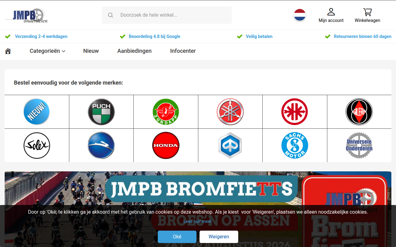 Screenshot van jmpbonderdelen.nl