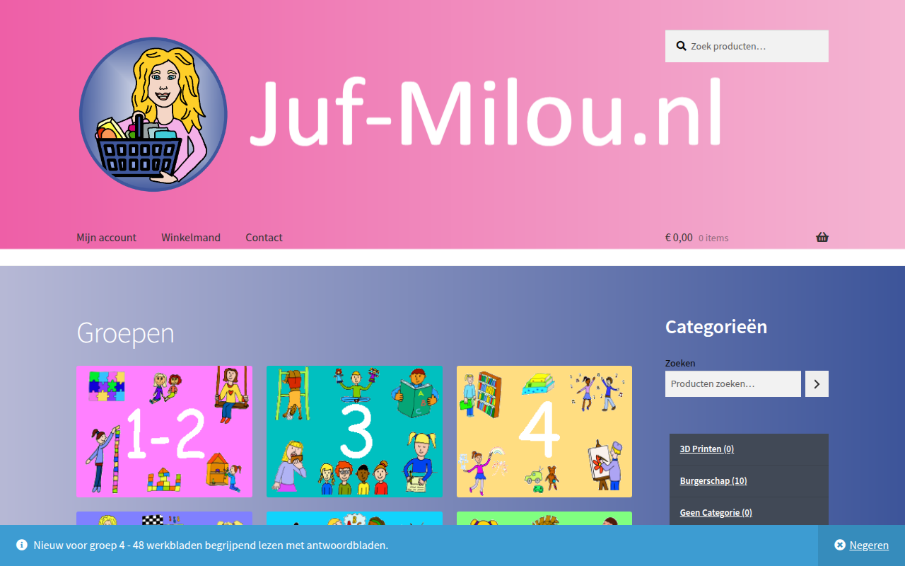 Screenshot van jmwebshop.nl