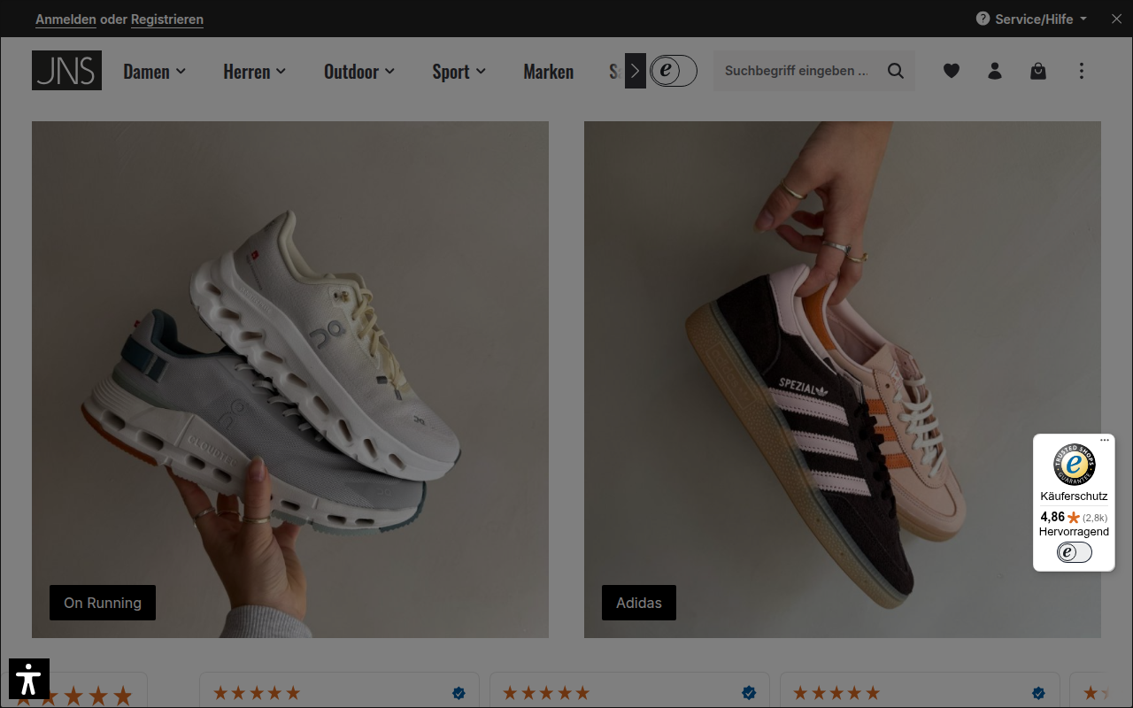 Screenshot van jns.de