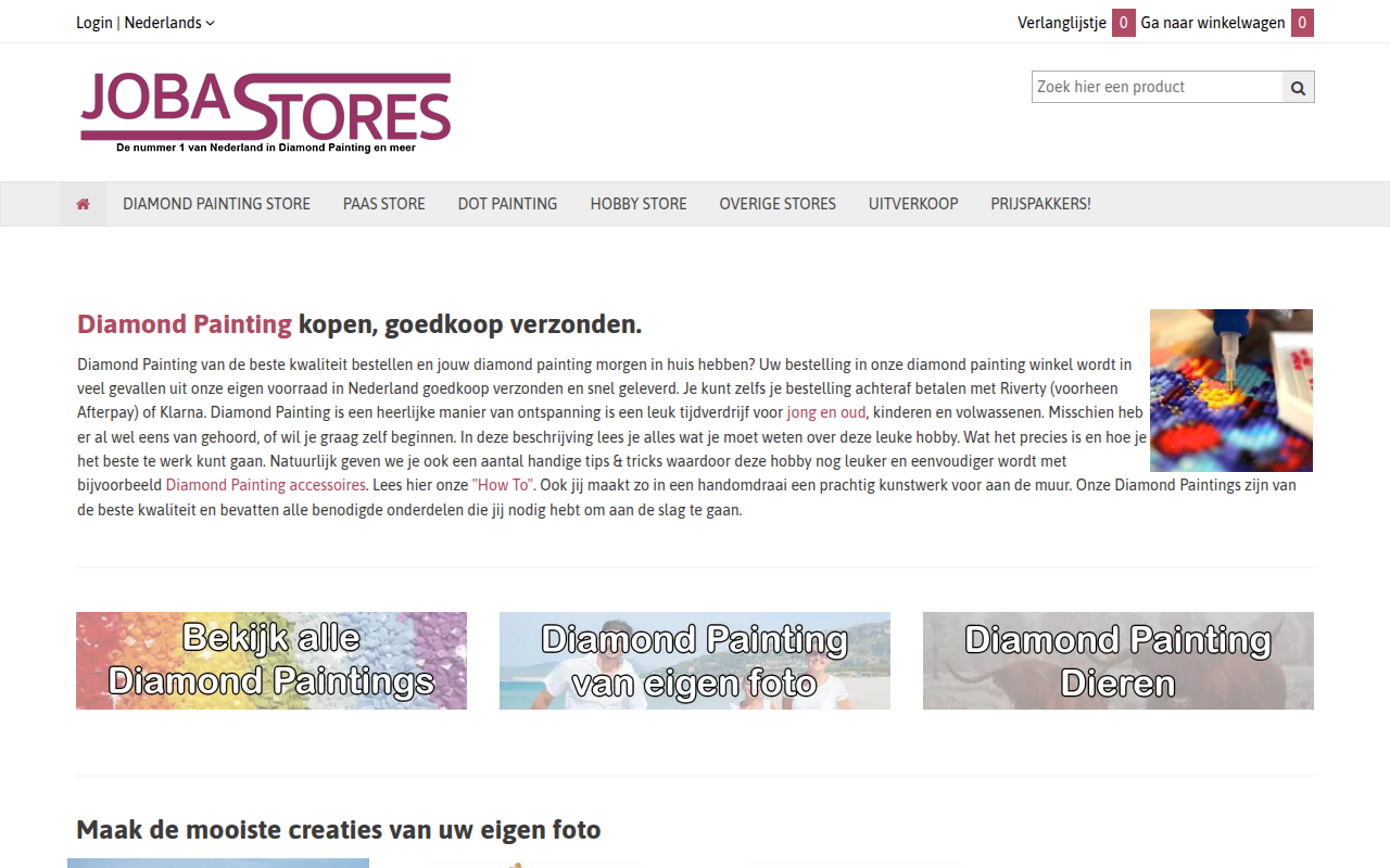 Screenshot van jobastores.nl
