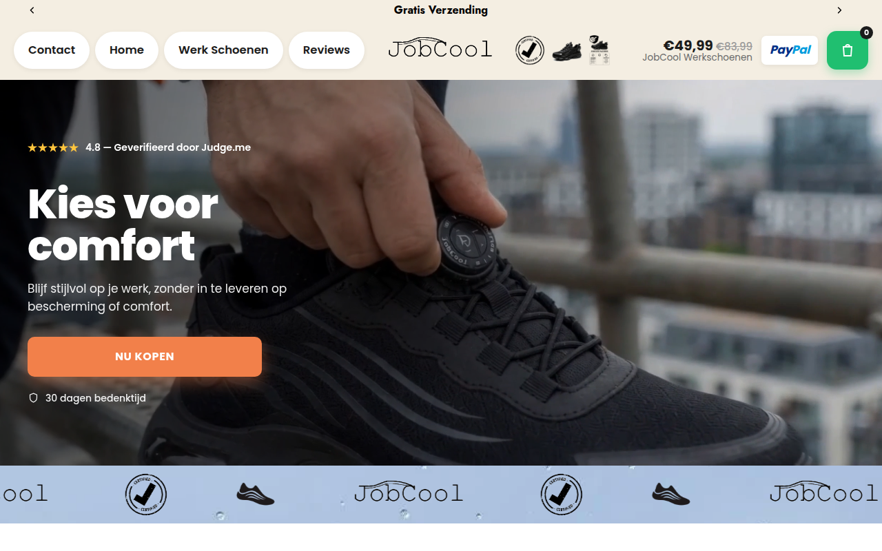 Screenshot van jobcool.store