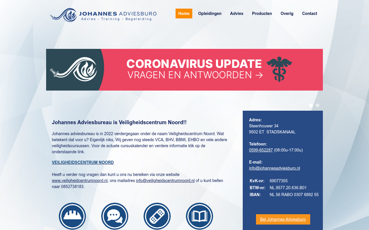 Screenshot van johannesadviesburo.nl