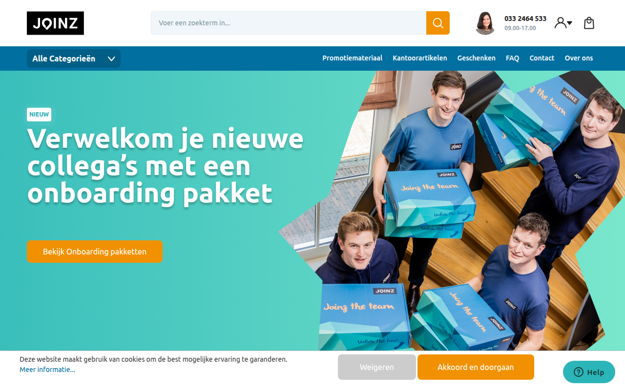 Screenshot van joinz.nl