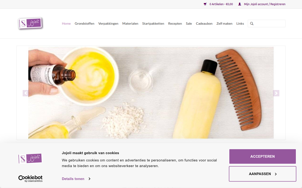Screenshot van jojoli.nl