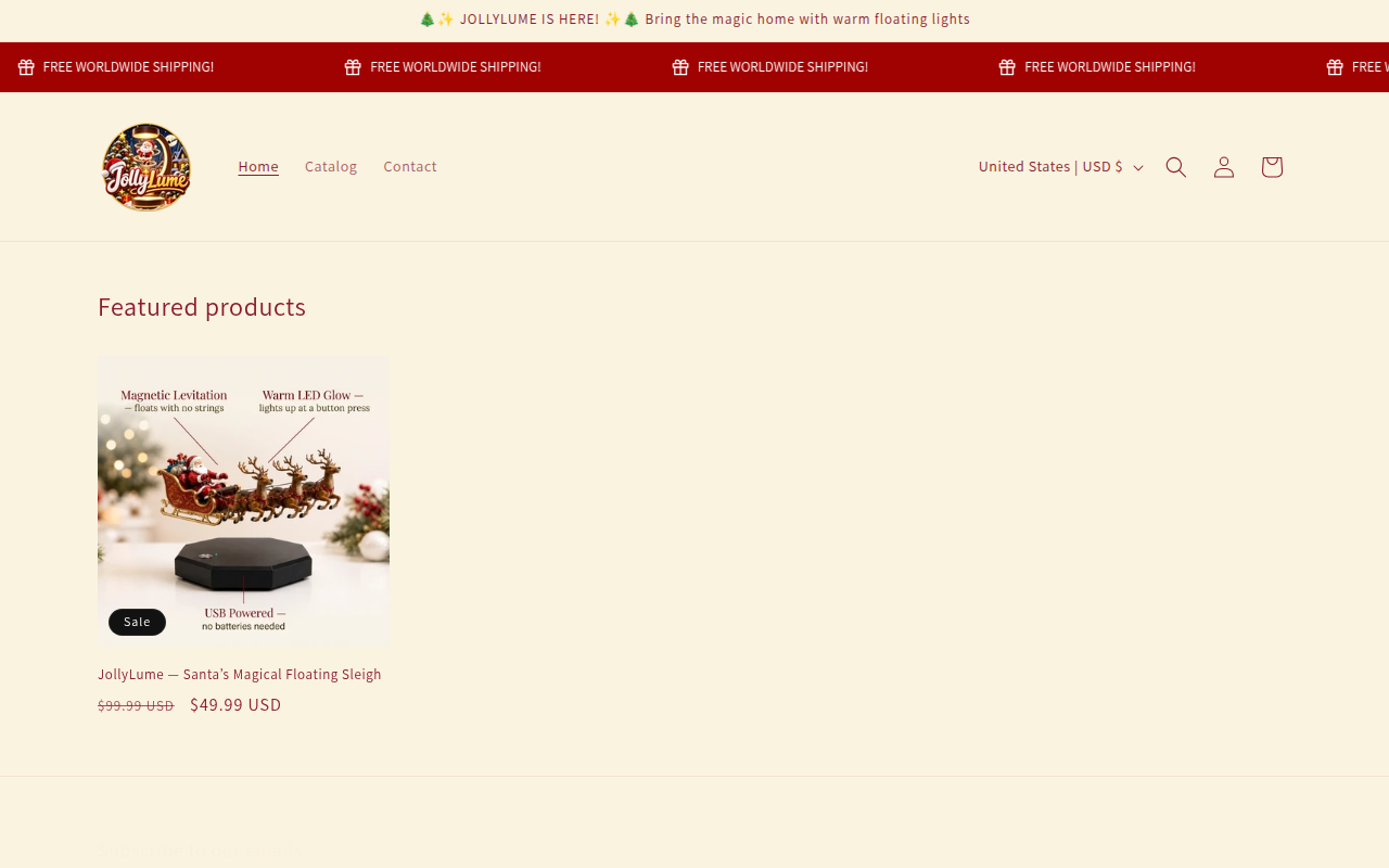 Screenshot van jollylume.myshopify.com