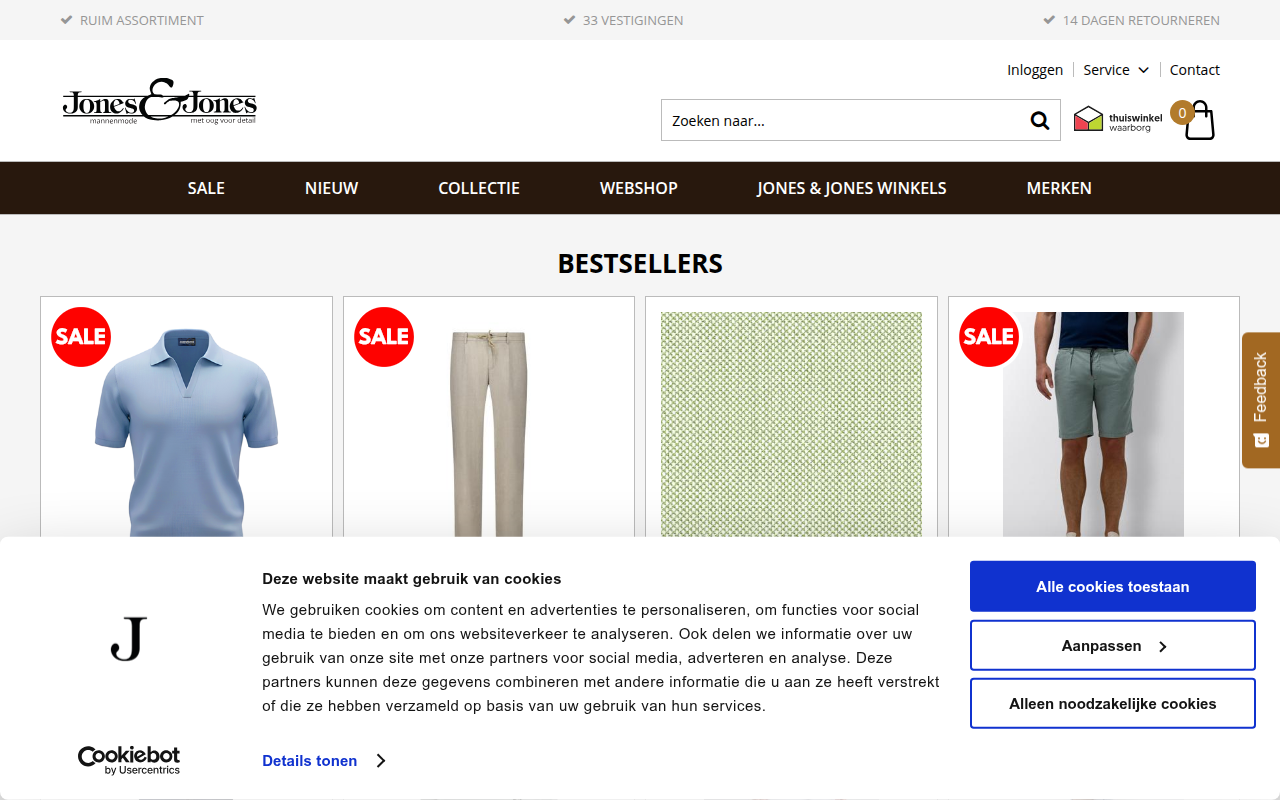 Screenshot van jonesenjones.nl