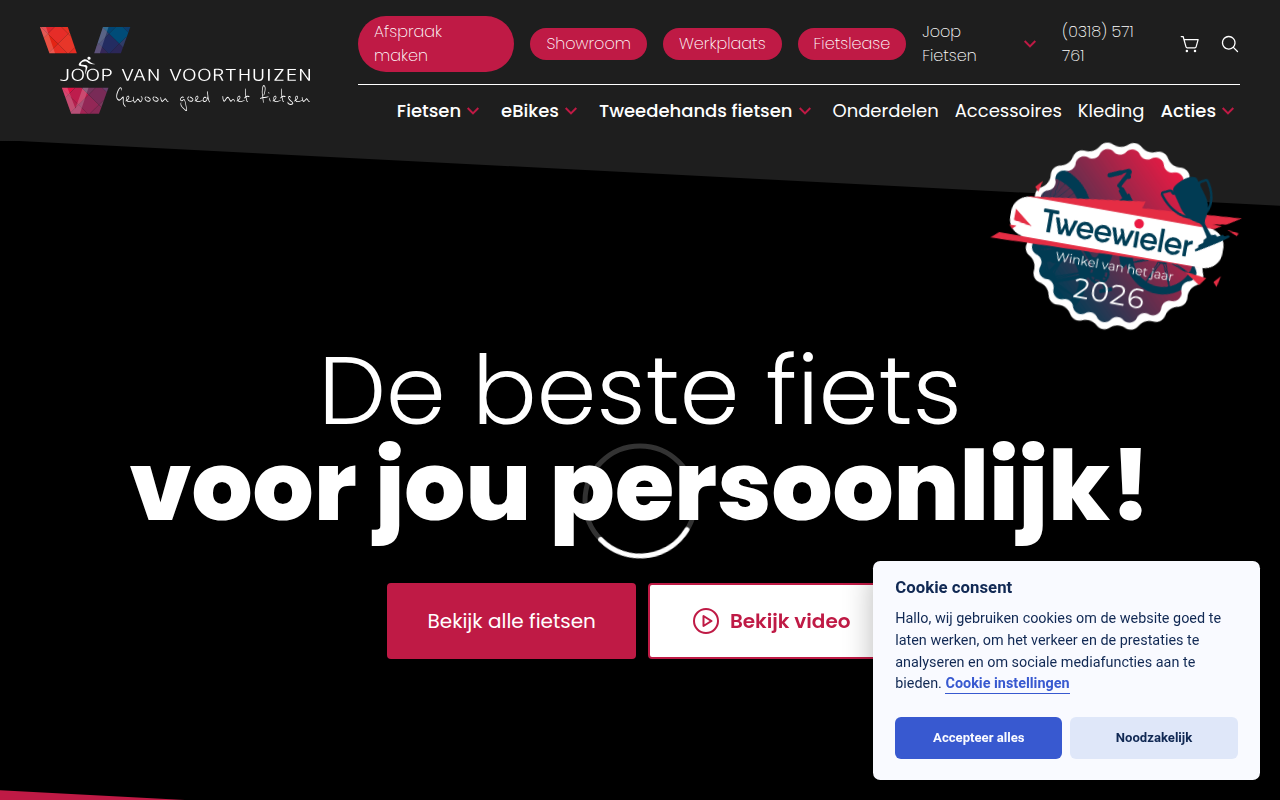Screenshot van joopfietsen.nl
