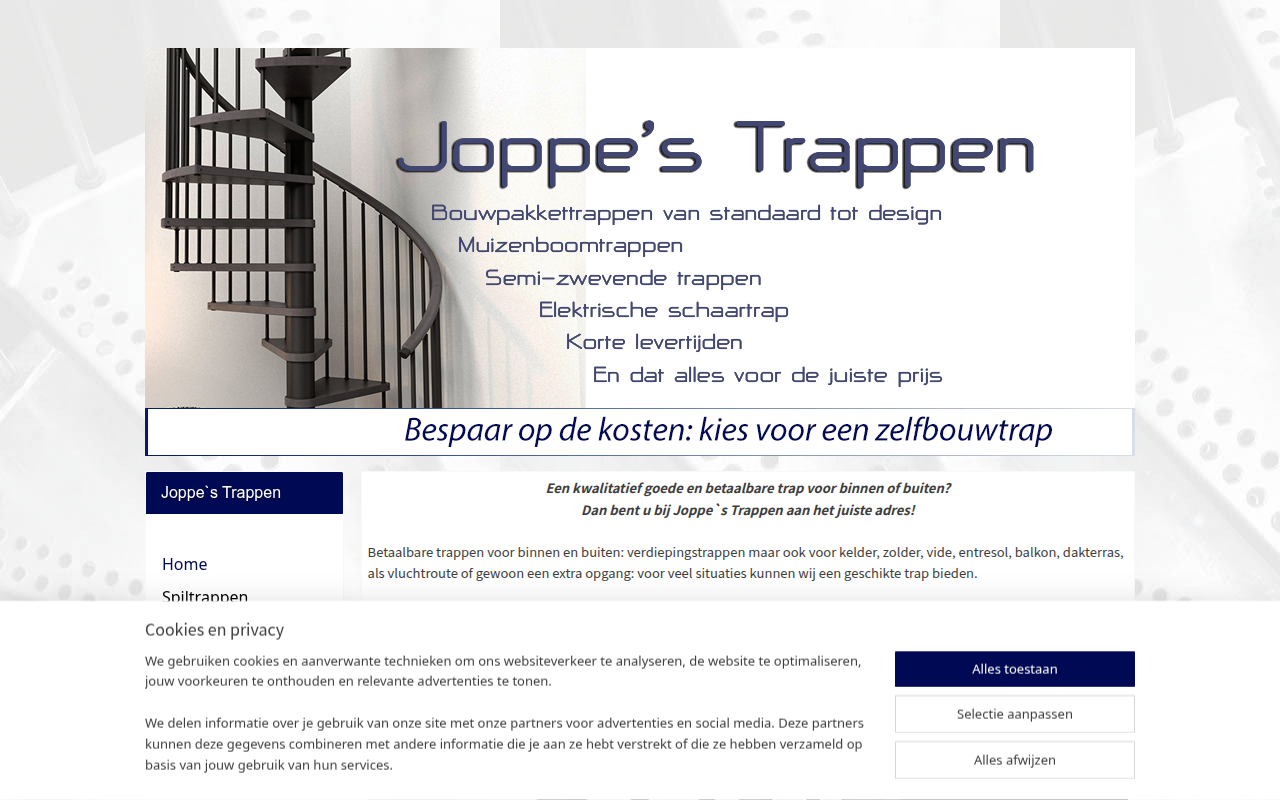 Screenshot van joppestrappen.nl