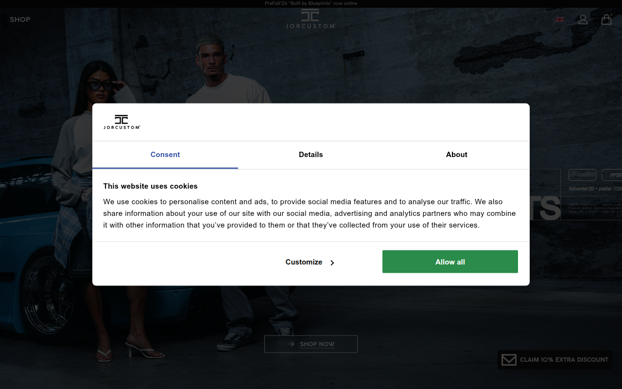 Screenshot van jorcustom.com