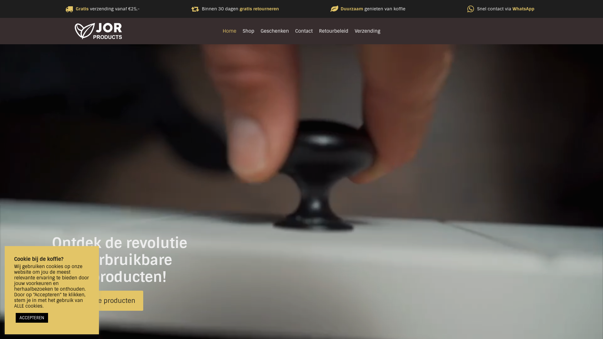 Screenshot van jorproducts.nl
