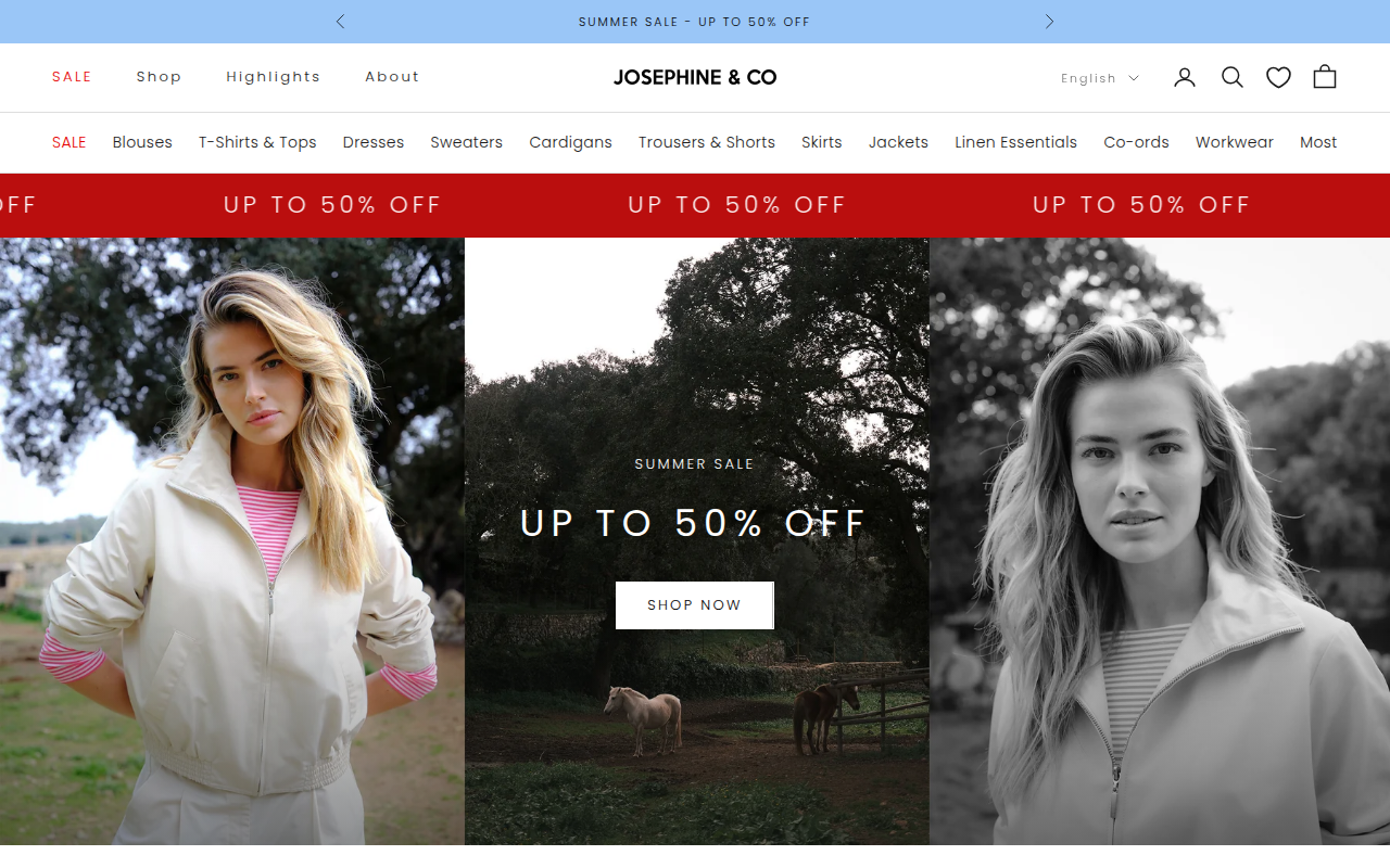 Screenshot van josephineco.com