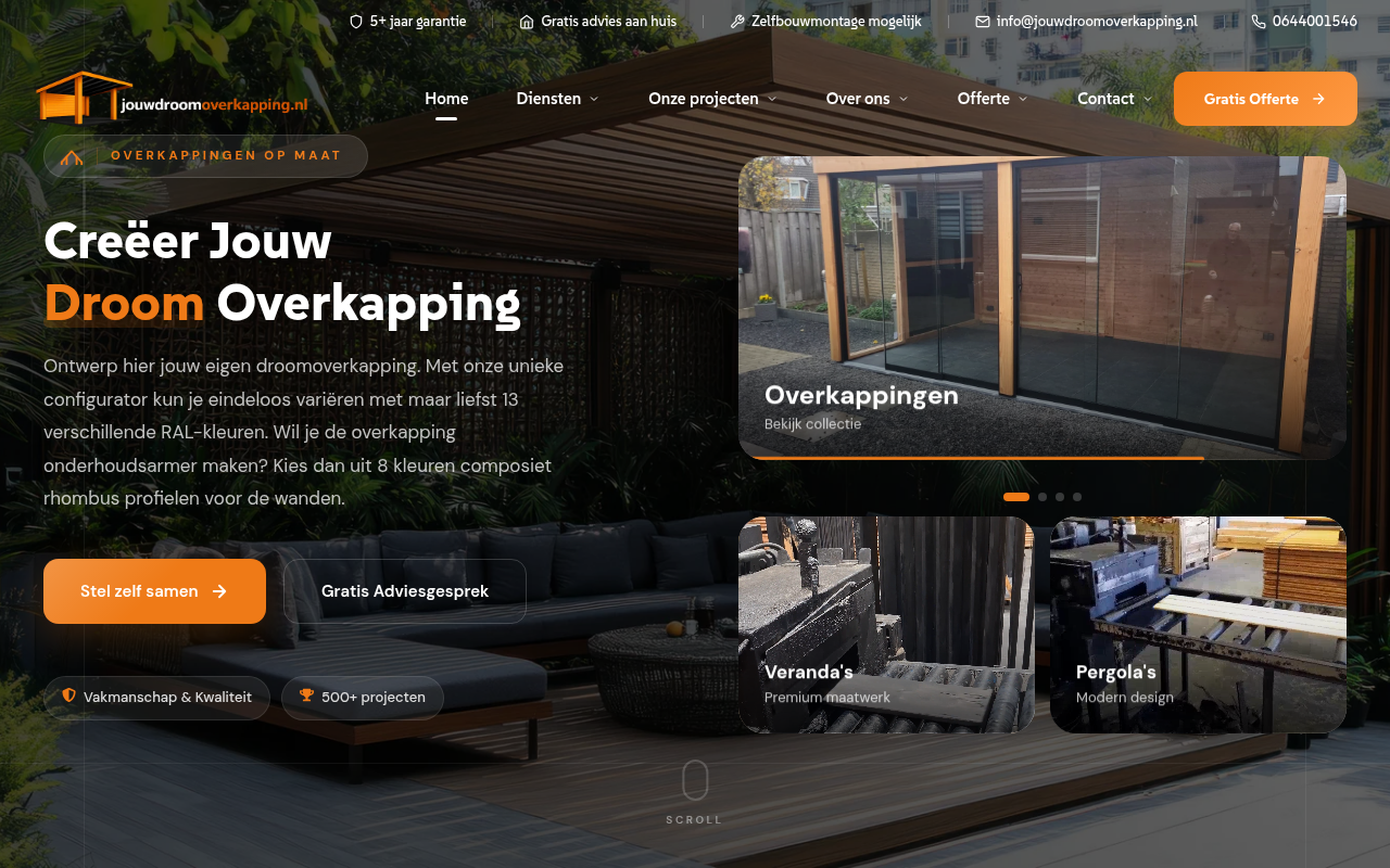 Screenshot van Overkapping op Maat | Jouwdroomoverkapping