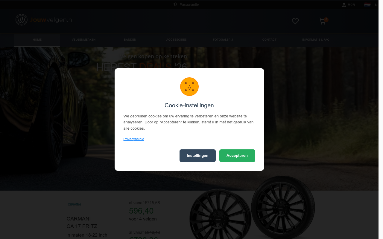 Screenshot van jouwvelgen.nl