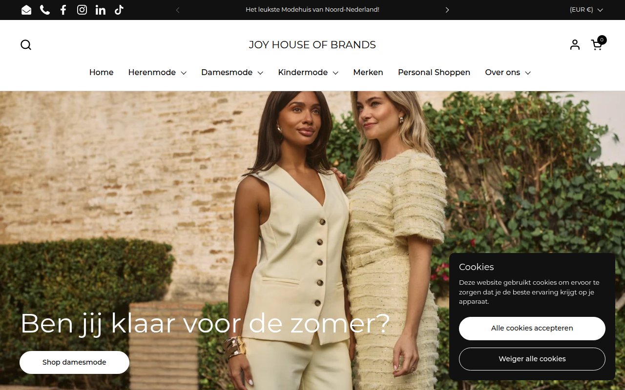 Screenshot van joy.nl
