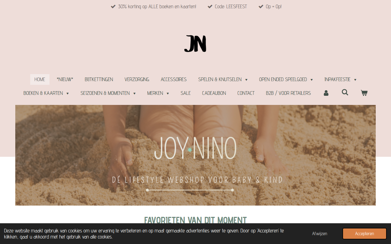 Screenshot van joynino.nl