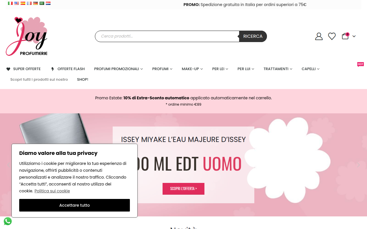 Screenshot van joyprofumerie.com