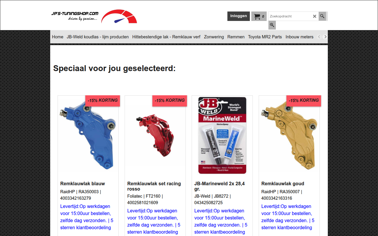Screenshot van jps-tuningshop.com