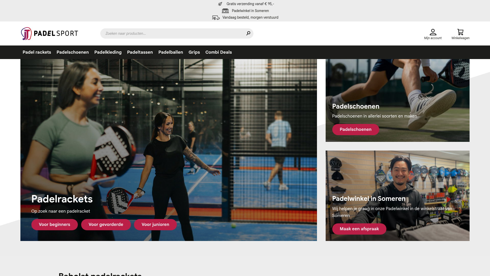 Screenshot van jt-padelsport.com