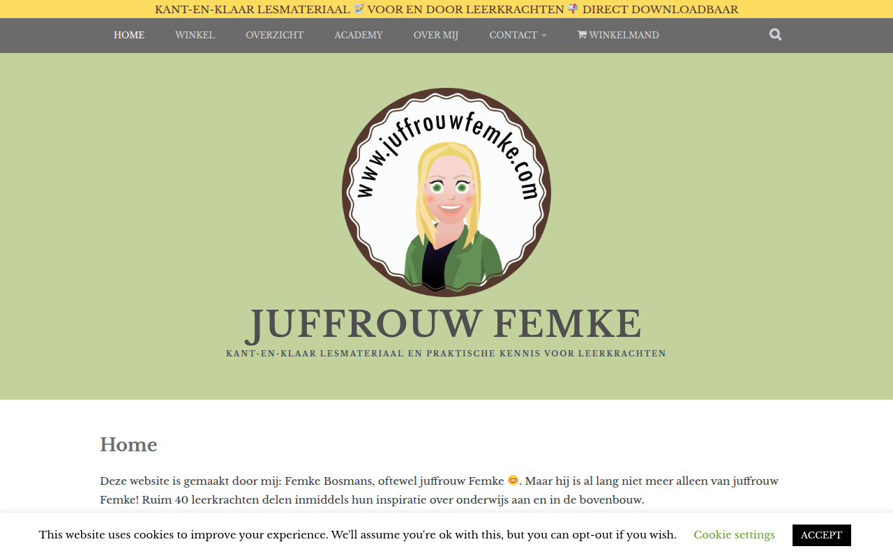 Screenshot van juffrouwfemke.com