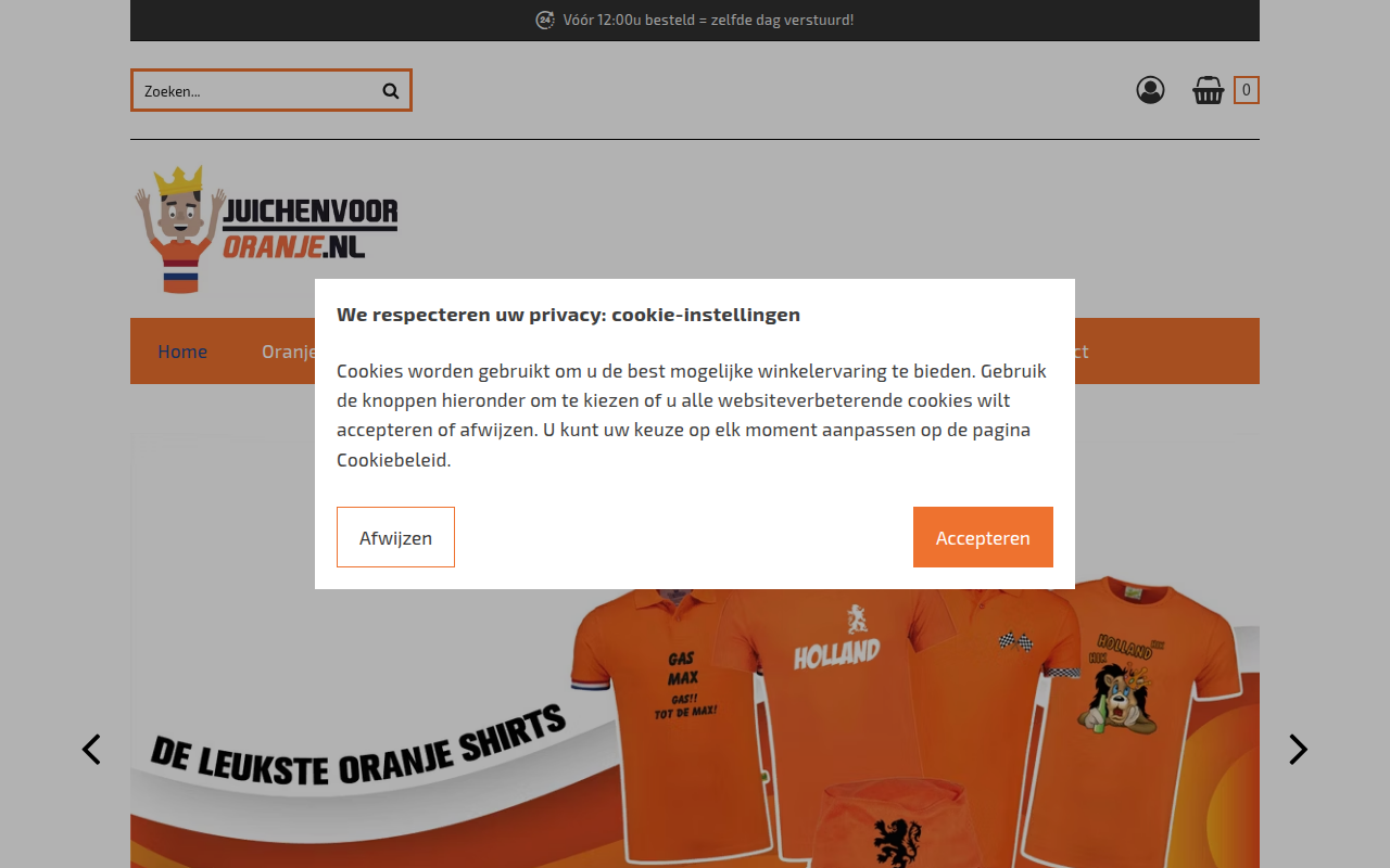 Screenshot van juichenvoororanje.nl