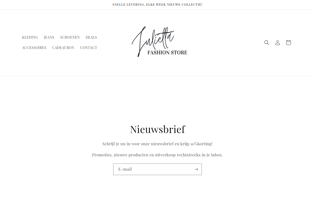 Screenshot van juliettafashion.nl