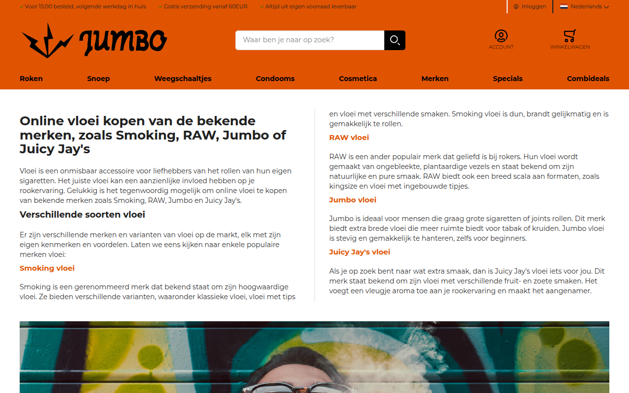 Screenshot van jumbopap.com