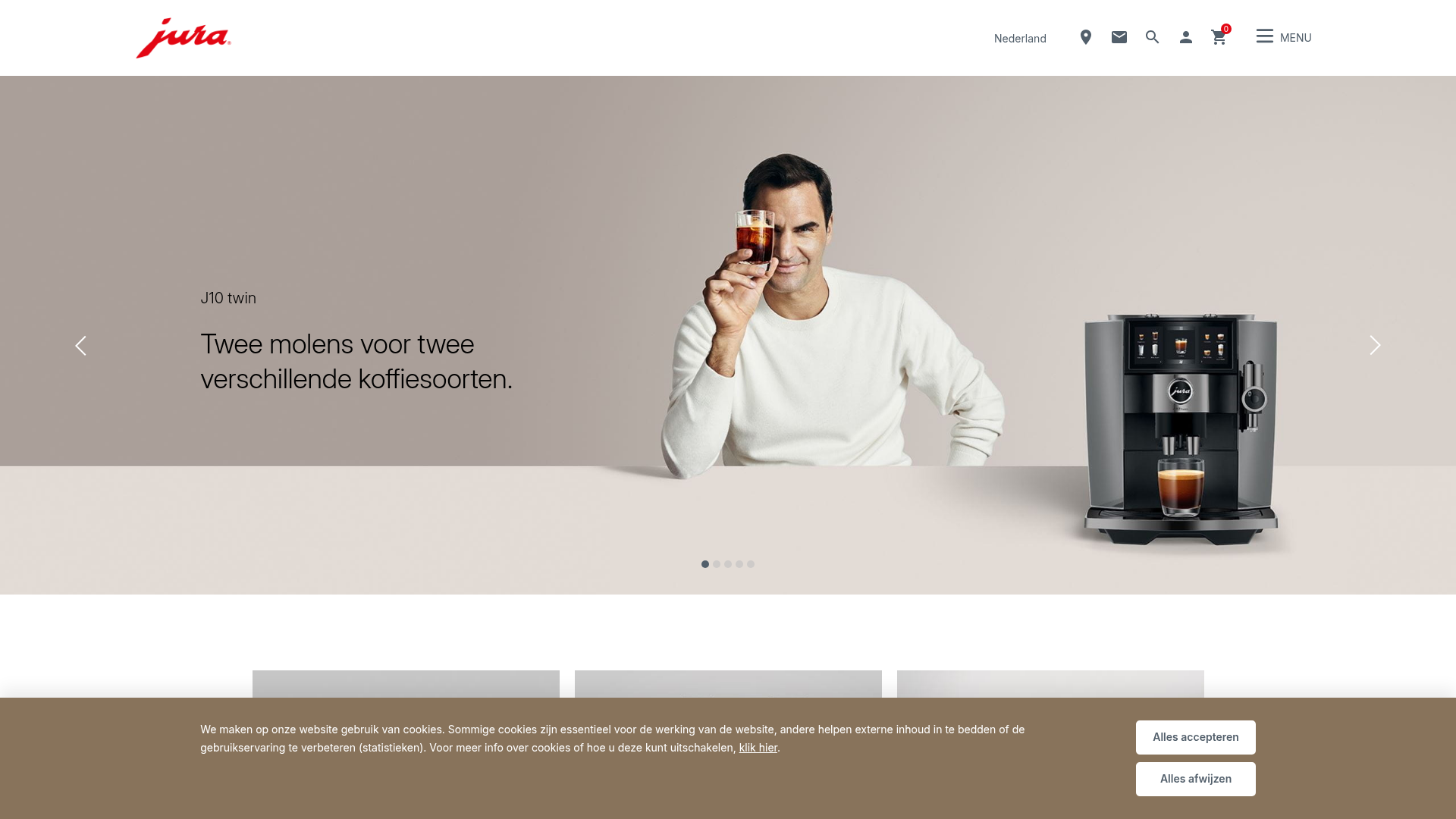 Screenshot van jura.nl