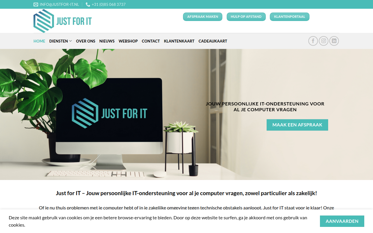 Screenshot van justfor-it.nl
