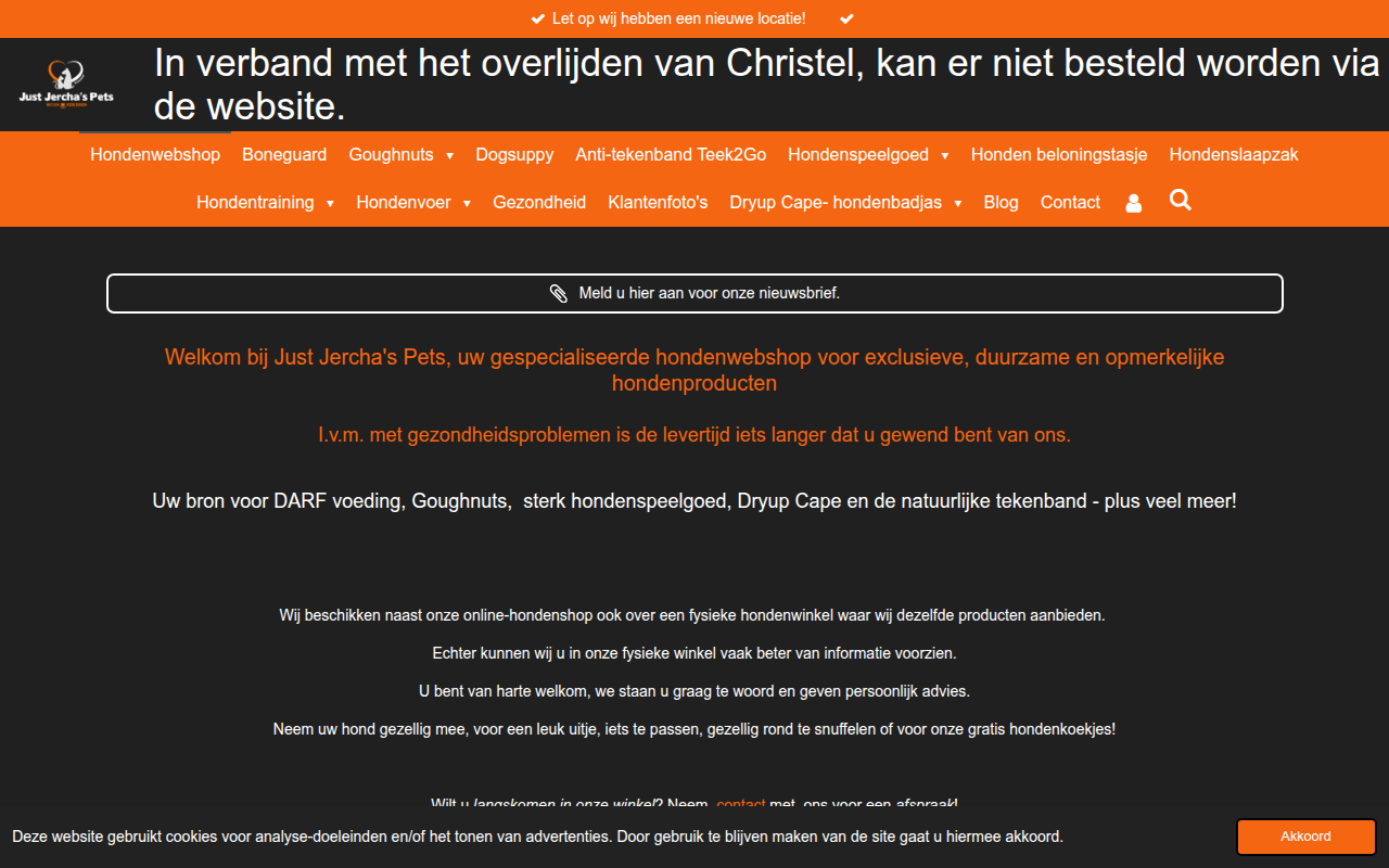 Screenshot van justjerchas.nl