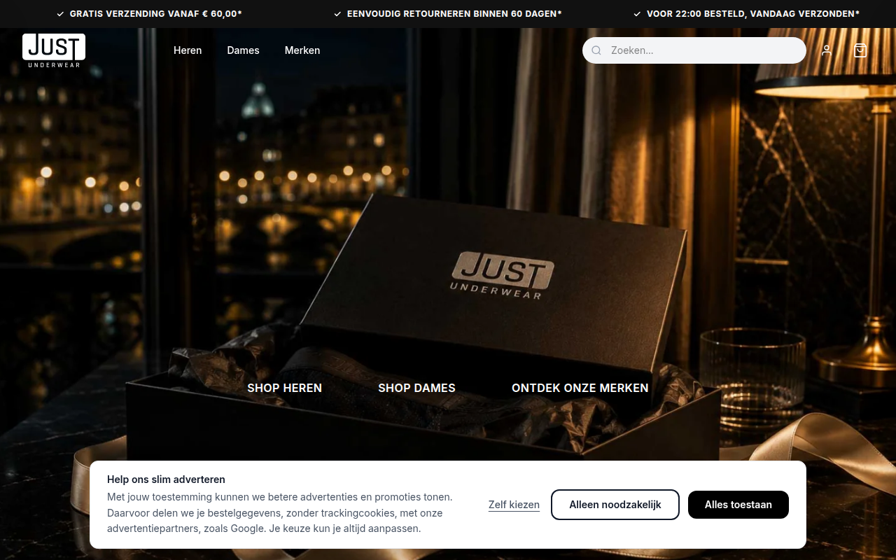 Screenshot van justunderwear.nl