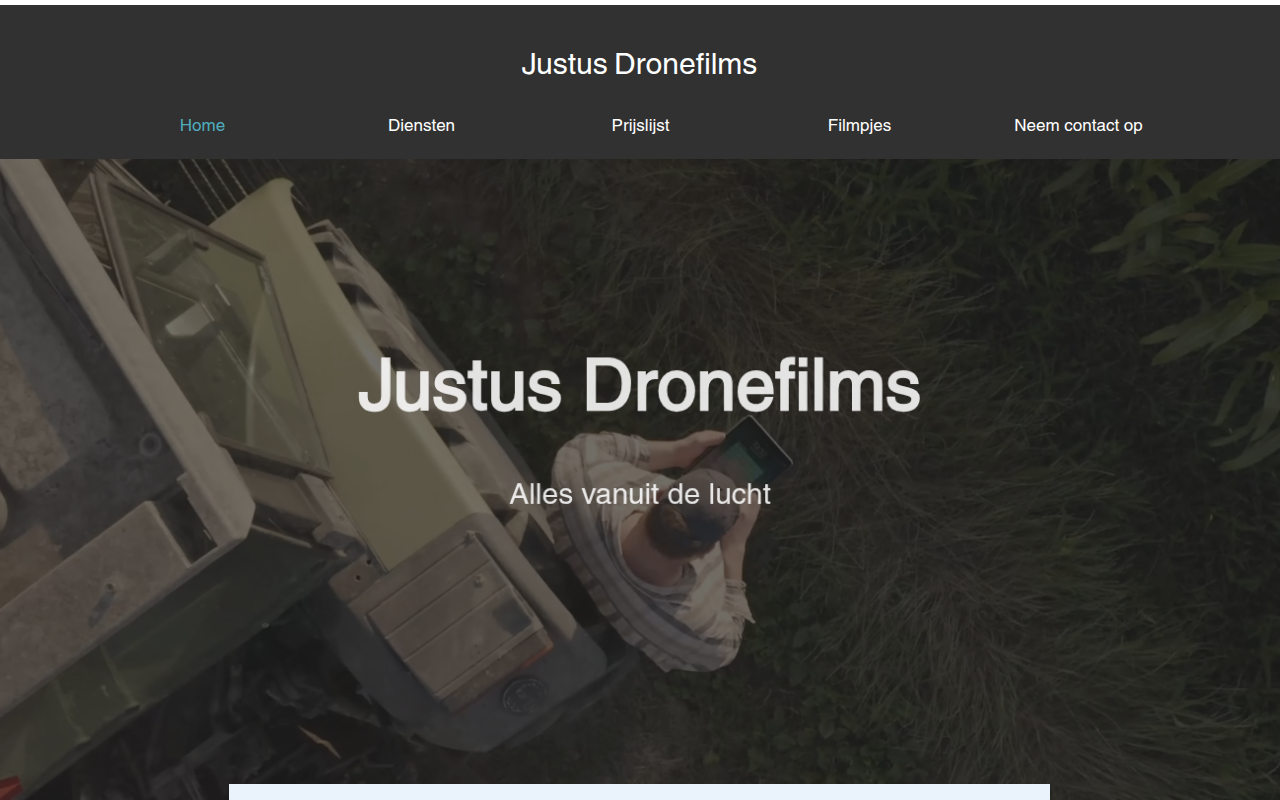 Screenshot van justusdronefilms.com