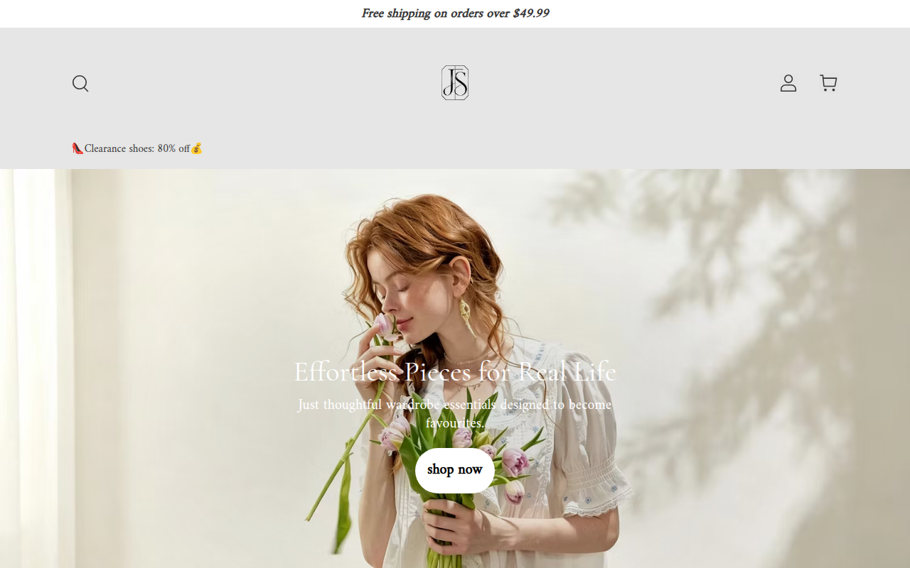 Screenshot van justusstore.com