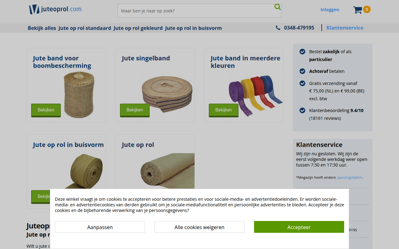 Screenshot van juteoprol.com