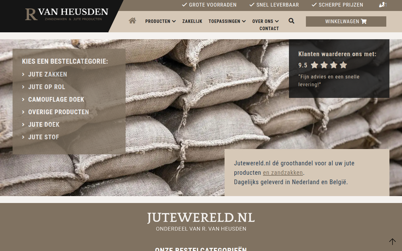 Screenshot van jutewereld.nl