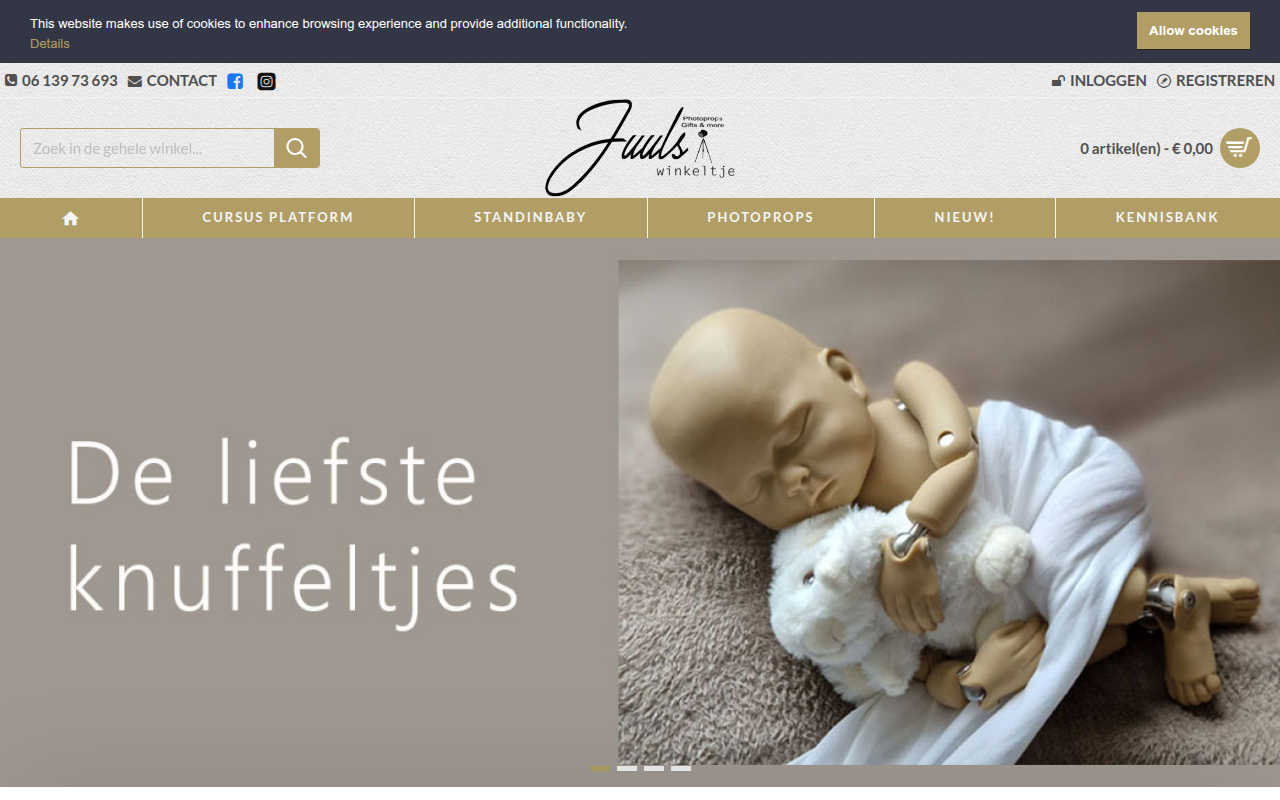 Screenshot van juulswinkeltje.nl